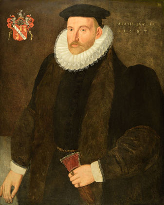 Richard Waugh 1587 by John Bettes II, fl. (1570-1615) CIDER HOUSE GALLERIES, SURREY, ENGLAND.  